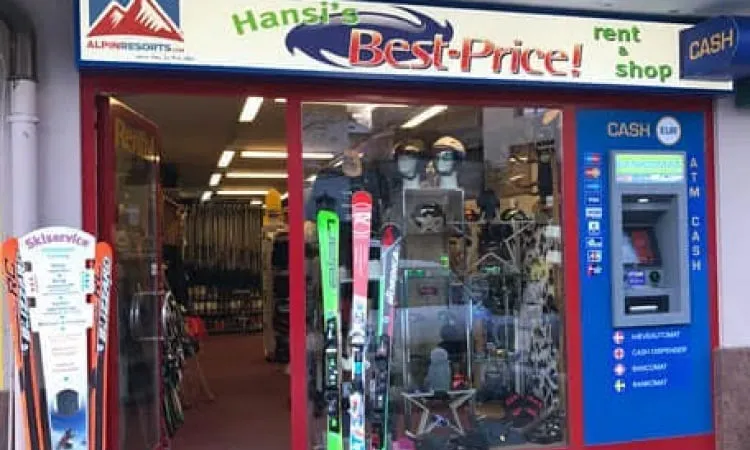 Außenansicht vom Geschäft Hansis Skiverleih